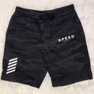 Men's Black Camo Athletic Shorts